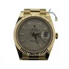 Rolex Daydate 40mm Silver Diagonal index Dial ref. 228238 nuovo